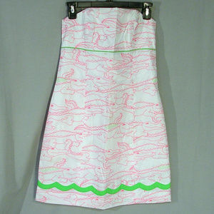 NWT Lilly Pulitzer Pink Alligator Strapless Dress